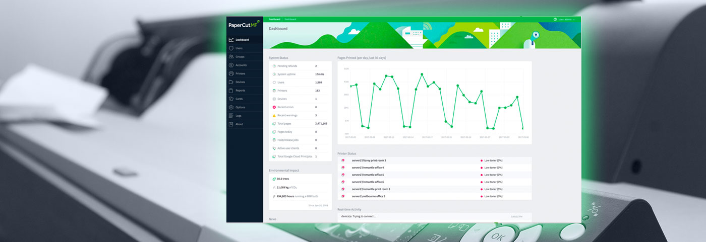 PaperCut MF -  Scansoftware zur Kontrolle über Druck, Kopie, Scan und Fax